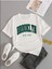 Yeşil Yazı Baskılı New York Brooklyn Beyaz Oversıze Unısex Tshirt 1