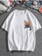 Beyaz Oversıze I Wake Up Every Mornıng Yazılı Baskılı Bol Kesım Tshirt 1