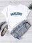 Beyaz Oversıze Tasarım MALIBU-1991- Baskılı Bol Kesım Tshirt 1