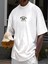 Beyaz Oversıze Montecarlo Country Club Baskılı Bol Kesım Tshirt 1