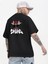 Unisex Siyah Smoke Baskılı Oversize %100 Pamuk T-Shirt 1