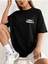 Unisex Siyah Grow Through It Baskılı Oversize %100 Pamuk T-Shirt 2