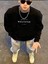 Unisex Whatever Baskılı Oversize Pamuklu Sweatshirt 1
