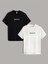 Unisex Brooklyn Baskılı Oversize Siyah & Beyaz 2'li T-Shirt 1