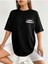 Unisex Siyah Grow Through It Baskılı Oversize %100 Pamuk T-Shirt 4
