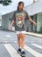 Unisex Taş Gri Happiness Baskılı Oversize %100 Pamuk T-Shirt 3