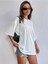 Unisex Beyaz Positive Baskılı Oversize %100 Pamuk T-Shirt 2