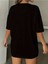 Kadın Siyah Kadın Renkli Yüz Baskılı Oversize %100 Pamuk T-Shirt 3
