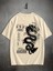 Unisex Dragon Baskılı Oversize %100 Pamuk T-Shirt 1