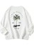 Unisex Beyaz California Baskılı Oversize Bisiklet Yaka Pamuklu Kışlık Sweatshirt Hoodie 2