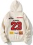 Unisex Bej Los Angeles 23 Baskılı Oversize Kapüşonlu Sweatshirt Hoodie 1