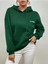 Unisex Yeşil Baskılı Oversize Kapüşonlu Pamuklu Kışlık Sweatshirt Hoodie 2
