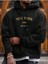 Unisex New York Baskılı Oversize Pamuklu Kapüşonlu Sweatshirt 1