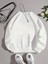 Unisex Beyaz Astronot Baskılı Oversize Bisiklet 0 Yaka Sweatshirt Hoodie 2