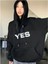 Unisex Yes Baskılı Oversize Pamuklu Sweatshirt 1