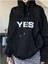 Unisex Yes Baskılı Oversize Pamuklu Sweatshirt 3