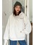 Unisex Yıldız Baskılı Oversize Pamuklu Kışlık Kapüşonlu Sweatshirt Hoodie 2