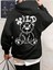 Unisex Wild Baskılı Oversize Pamuklu Kapüşonlu Sweatshirt 1