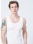 Slim Fit Düz Beyaz Erkek Atlet - 100TDNATL007002XL 1