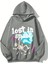Unisex Antrasit Lost In Space Baskılı Oversize Sweatshirt Hoodie 1