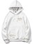 Unisexbeyaz Happiest Baskılı Oversize Kapüşonlu Sweatshirt 1