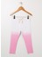 22SG-11 Normal Bel Skinny Fit Baskılı Pembe - Beyaz Bebek Tayt 1