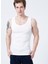 Slim Fit Düz Beyaz Erkek Atlet - 100TDNATL007002XL 2