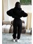 Unisex Siyah Fetch Baskı Oversize Alt Üst Eşofman Takımı 2