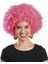 Pembe Renk Kıvırcık Afro Bonus Peruk 1