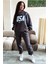 Unisex Usa Baskı Oversize Alt Üst Eşofman Takımı 1
