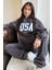 Unisex Usa Baskı Oversize Alt Üst Eşofman Takımı 2