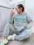 Unisex Happiness Baskı Oversize Alt Üst Eşofman Takımı 1
