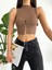 Zincir Detaylı Esnek Kumaş Crop/bluz 2