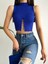 Zincir Detaylı Esnek Kumaş Crop/bluz 3