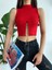 Zincir Detaylı Esnek Kumaş Crop/bluz 3