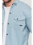 Slim Fit Çift Cepli Çıtçıtlı Dar Kalıp Pamuklu Kot Gömlek 3