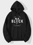 Unisex Siyah Black Baskılı Oversize Sweatshirt Hoodie 1