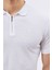 Regular Fit Fermuarlı Polo Yaka %100 Pamuk Kısa Kollu Basic Penye T-Shirt-PE3604TY22 2