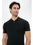 Regular Fit Fermuarlı Polo Yaka %100 Pamuk Kısa Kollu Basic Penye T-Shirt-PE3604TY22 1
