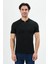 Regular Fit Fermuarlı Polo Yaka %100 Pamuk Kısa Kollu Basic Penye T-Shirt-PE3604TY22 3