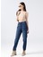 Orta Bel Straight Paça Havuç İndigo Kadın Denim Pantolon FERRO 1
