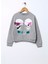 Pullu Kız Çocuk Gri Melanj Sweatshirt Crg-44 1