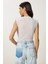 Anvelop Yaka Vatkalı Çıtçıtlı Bluz Bej LZH0001 4