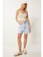 Şehir Boy Mom Fit Denim Şort Açık Mavi LAC0001 1