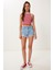 Yırtık Mini Denim Şort Açık Mavi LCR0085 3