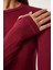 2' Li Paket Bisiklet Yaka Parmak Geçmeli Basic Örme Bluz Bordo Taş LCR0011 3