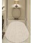 Moopy Oval Krem Bukleli Yumuşak Soft Dokuma Yolluk Halı Salon Halısı LP1001A_KREM 2