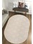 Moopy Oval Krem Bukleli Yumuşak Soft Dokuma Yolluk Halı Salon Halısı LP1003A_KREM 1