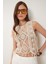 Ajurlu Yazlık Triko Bluz Krem LTP0019 3
