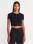 31647 Düğme Detaylı Crop Top-Siyah 1